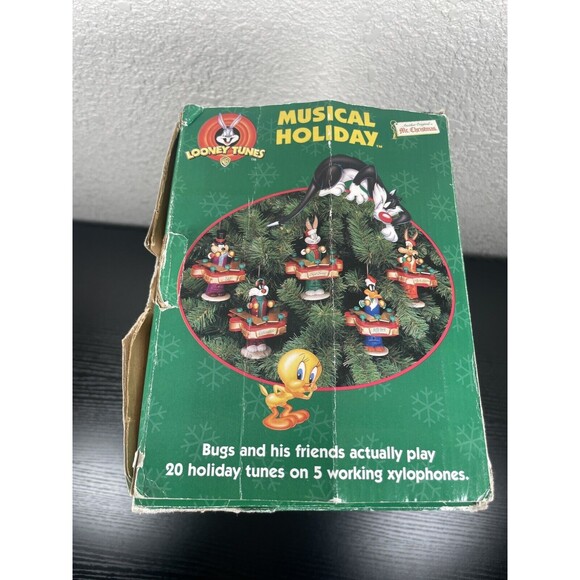 Mr. Christmas Looney Tunes Ornaments Musical Holiday 1997 Plays 20 Song With Box - Picture 12 of 16